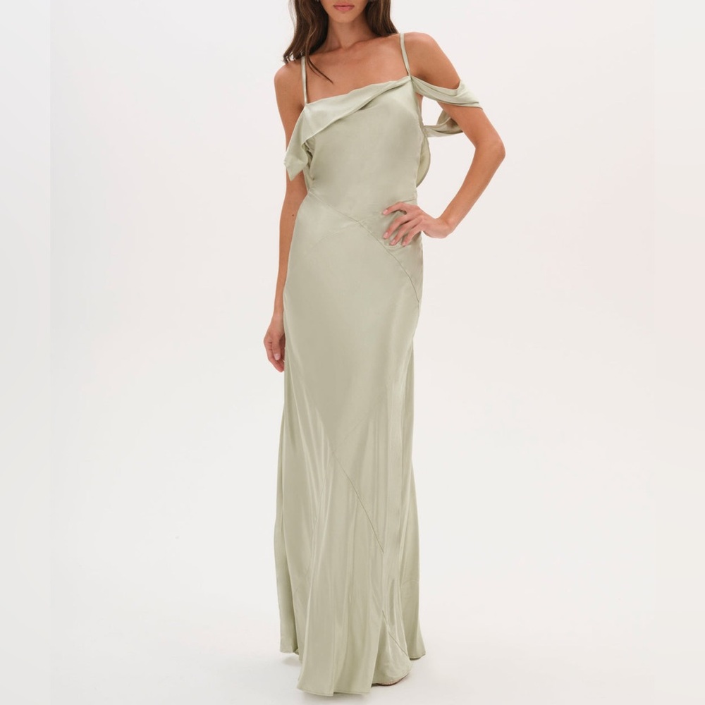For Love and Lemons Jewel Maxi Gown in Green Size Small